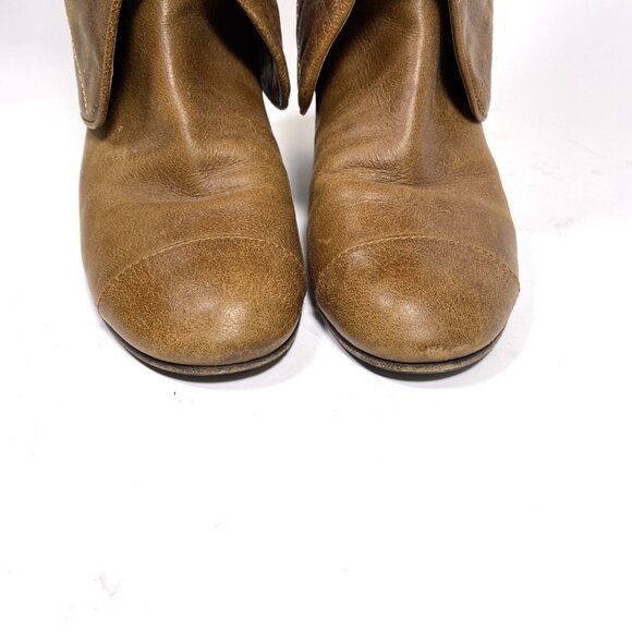 CHANEL Brown Leather Fold-Over Knee High Boots *AS IS* FINAL SALE! - Picture 5 of 16